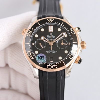 Replica Omega Seamaster Bezel Insert Chronograph 44MM Black Watch